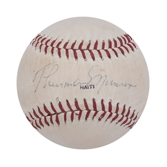 Thurman Munson Single Signed Official League Baseball (JSA)